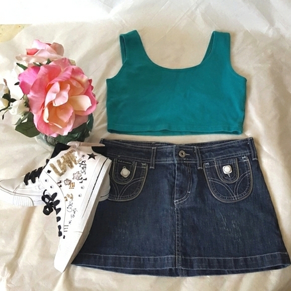 Y2K🔥Dolce & Gabbana❤Love Affair Mini Skirt|Dark Wash Blue Denim - Picture 5 of 14